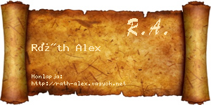 Ráth Alex névjegykártya
