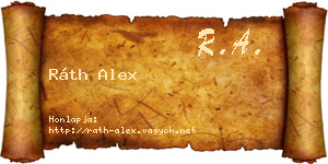 Ráth Alex névjegykártya